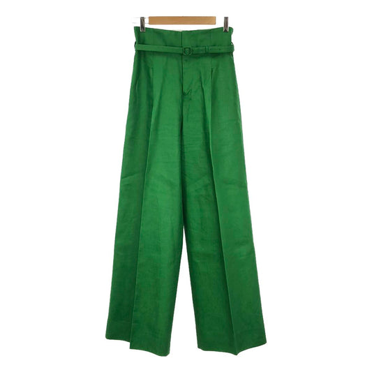 ESTNATION | Linen blend twill tuck wide pants | Size 40 | Women's