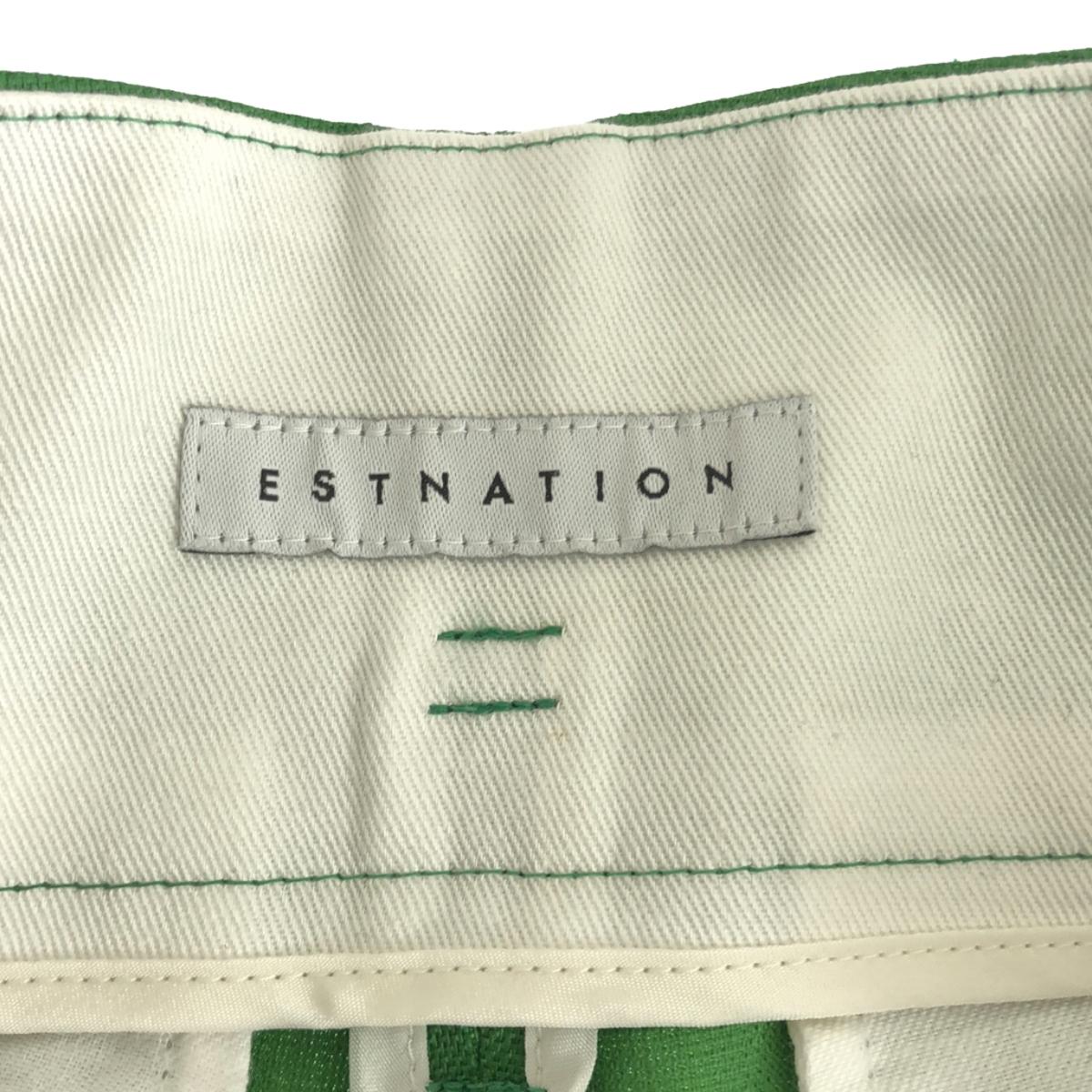 ESTNATION | Linen blend twill tuck wide pants | Size 40 | Women's