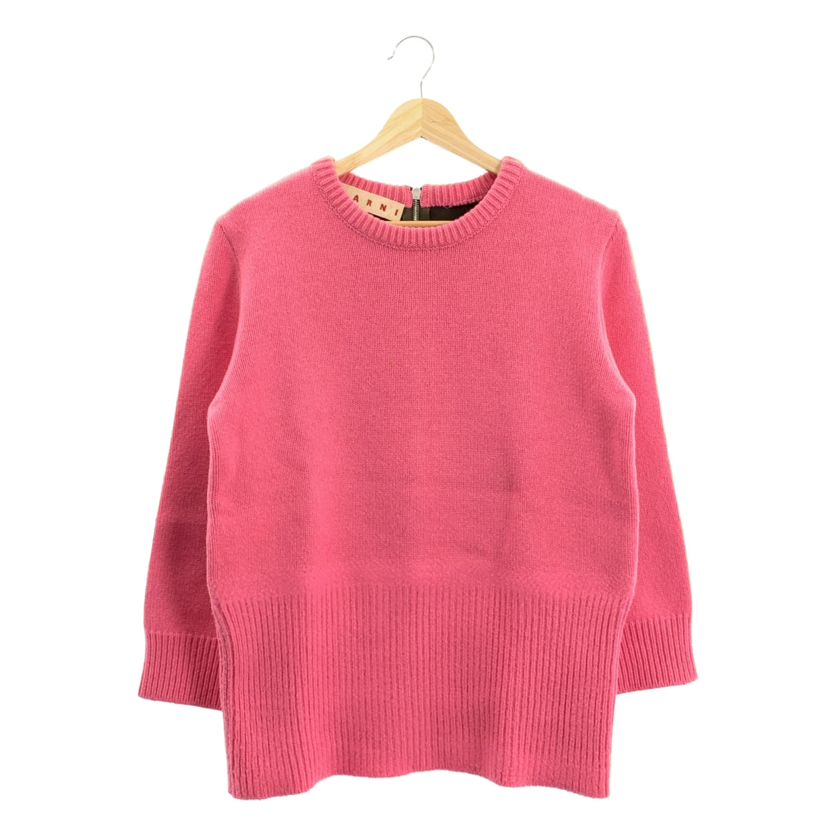 MARNI / 마르니 | 울 캐시미어 백 Zip 바이 컬러 니트 | 38 | 여성