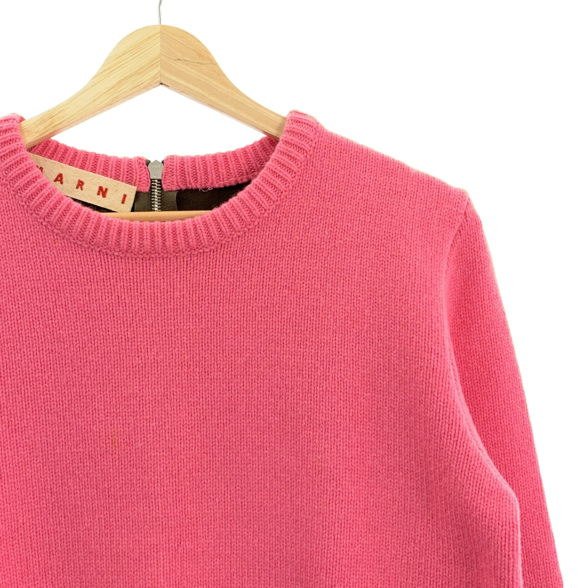 MARNI / 마르니 | 울 캐시미어 백 Zip 바이 컬러 니트 | 38 | 여성