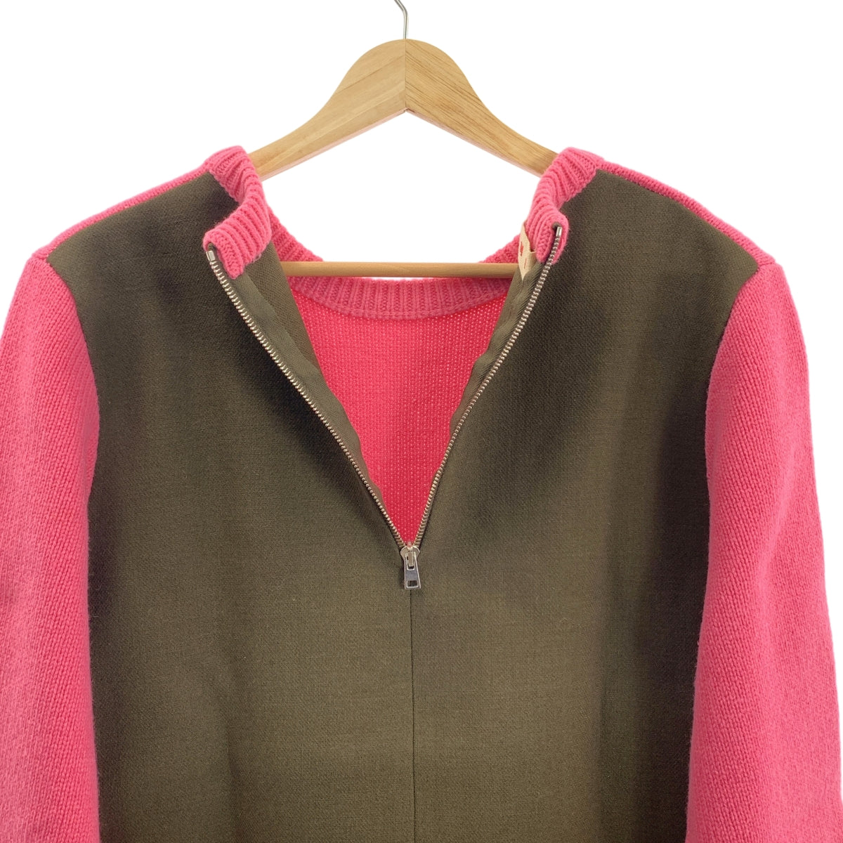 MARNI / 마르니 | 울 캐시미어 백 Zip 바이 컬러 니트 | 38 | 여성