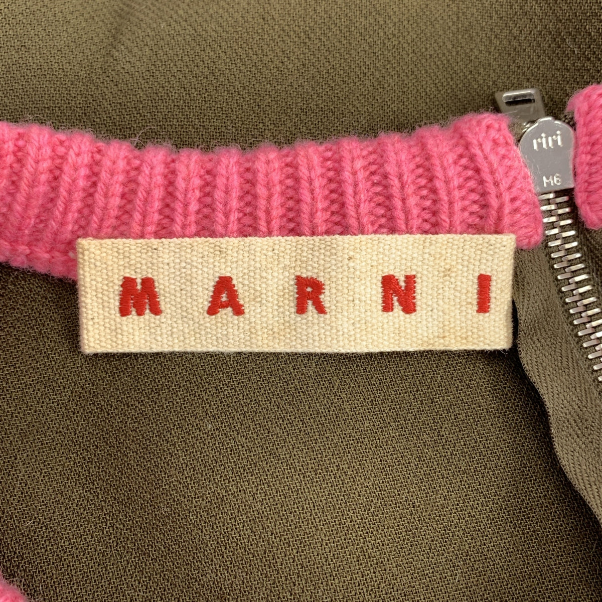 MARNI / 마르니 | 울 캐시미어 백 Zip 바이 컬러 니트 | 38 | 여성