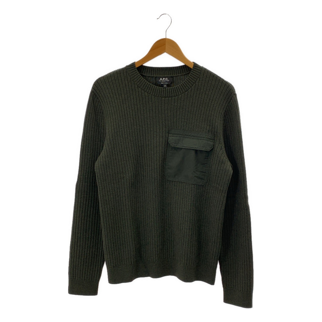 APC / A.P.C. | 羊毛軍用羅紋針織衫 | M碼 | 卡其色 | 男士