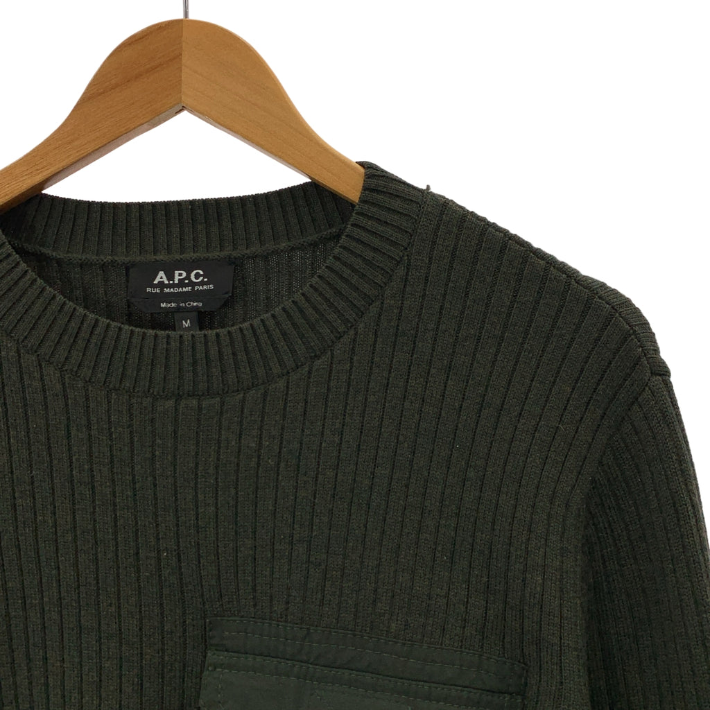 APC / A.P.C. | 羊毛軍用羅紋針織衫 | M碼 | 卡其色 | 男士
