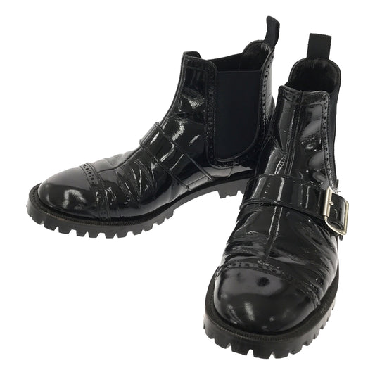 tricot COMME des GARCONS | Belted patent leather side gore boots | Size 23 | Black | Women's