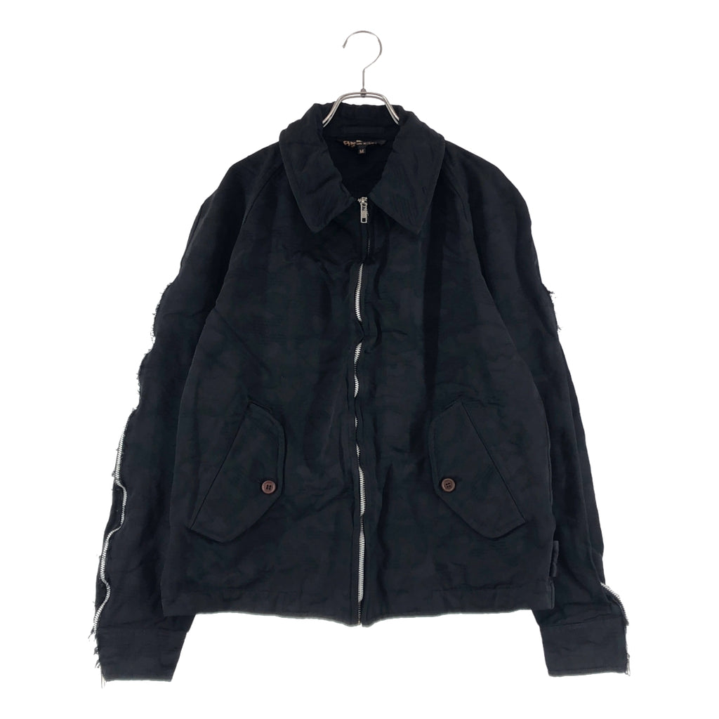 BLACK COMME des GARCONS / ブラックコムデギャルソン | 2025SS | ポリエステル 製品加工 ジャガード ダブルアジャスター ジップスリーブ ジャケット ブルゾン | M | メンズ