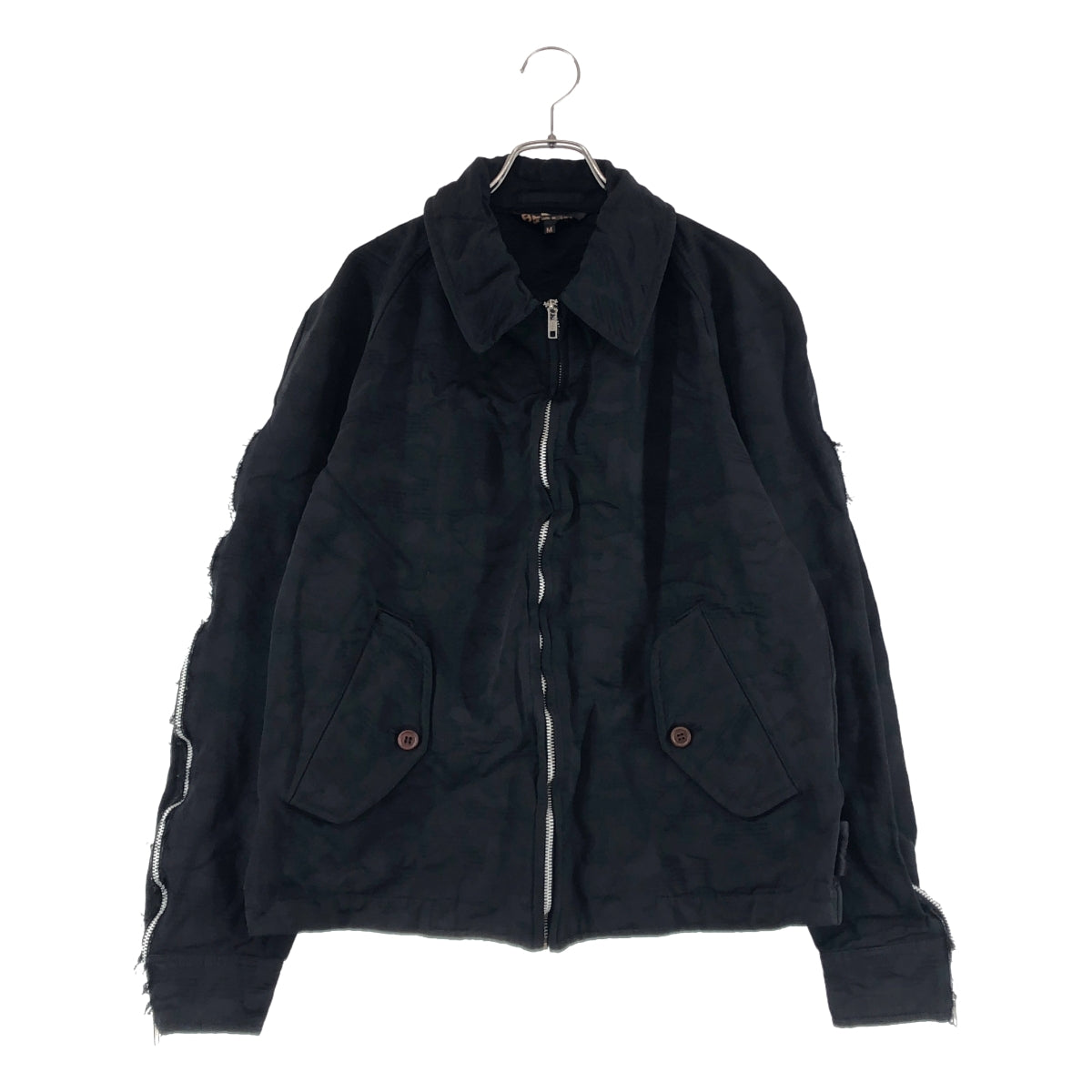 BLACK COMME des GARCONS / ブラックコムデギャルソン | 2025SS | ポリエステル 製品加工 ジャガード ダブルアジャスター ジップスリーブ ジャケット ブルゾン | M | メンズ