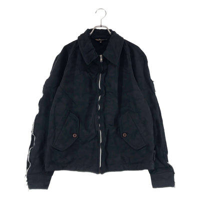 BLACK COMME des GARCONS / ブラックコムデギャルソン | 2025SS | ポリエステル 製品加工 ジャガード ダブルアジャスター ジップスリーブ ジャケット ブルゾン | M | メンズ