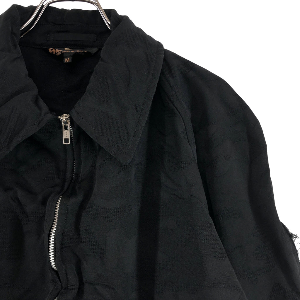 BLACK COMME des GARCONS / ブラックコムデギャルソン | 2025SS | ポリエステル 製品加工 ジャガード ダブルアジャスター ジップスリーブ ジャケット ブルゾン | M | メンズ