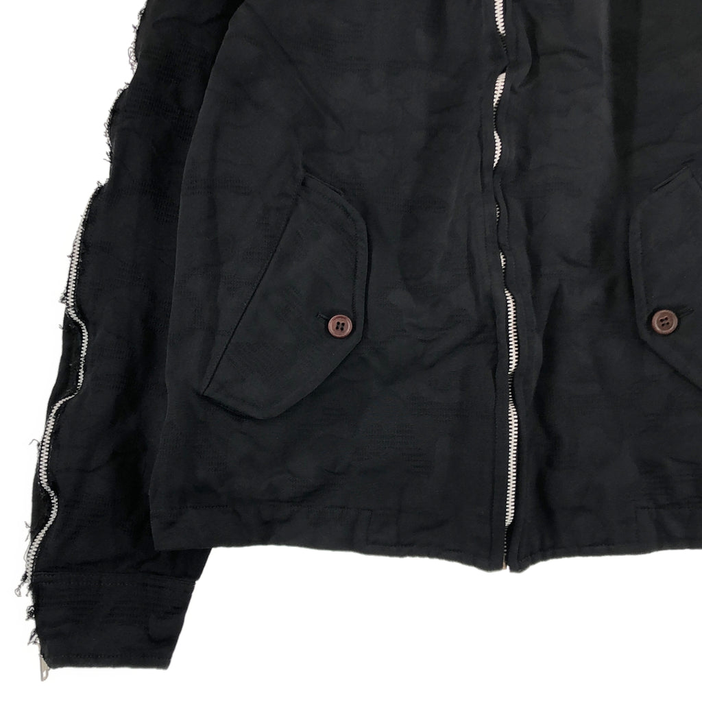BLACK COMME des GARCONS / ブラックコムデギャルソン | 2025SS | ポリエステル 製品加工 ジャガード ダブルアジャスター ジップスリーブ ジャケット ブルゾン | M | メンズ