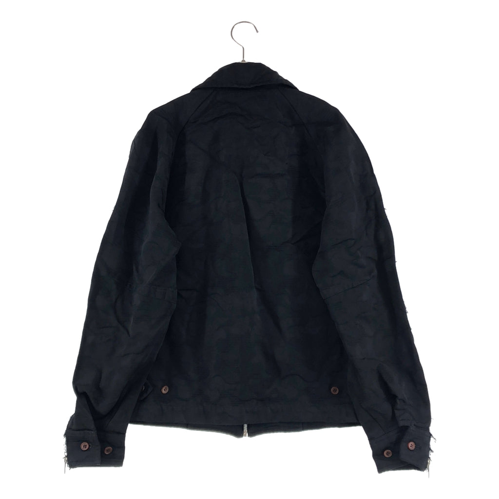 BLACK COMME des GARCONS / ブラックコムデギャルソン | 2025SS | ポリエステル 製品加工 ジャガード ダブルアジャスター ジップスリーブ ジャケット ブルゾン | M | メンズ