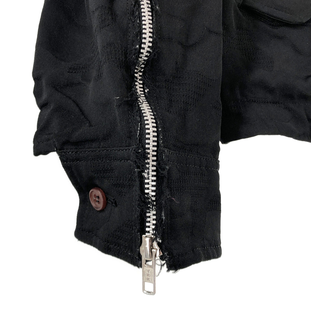 BLACK COMME des GARCONS / ブラックコムデギャルソン | 2025SS | ポリエステル 製品加工 ジャガード ダブルアジャスター ジップスリーブ ジャケット ブルゾン | M | メンズ