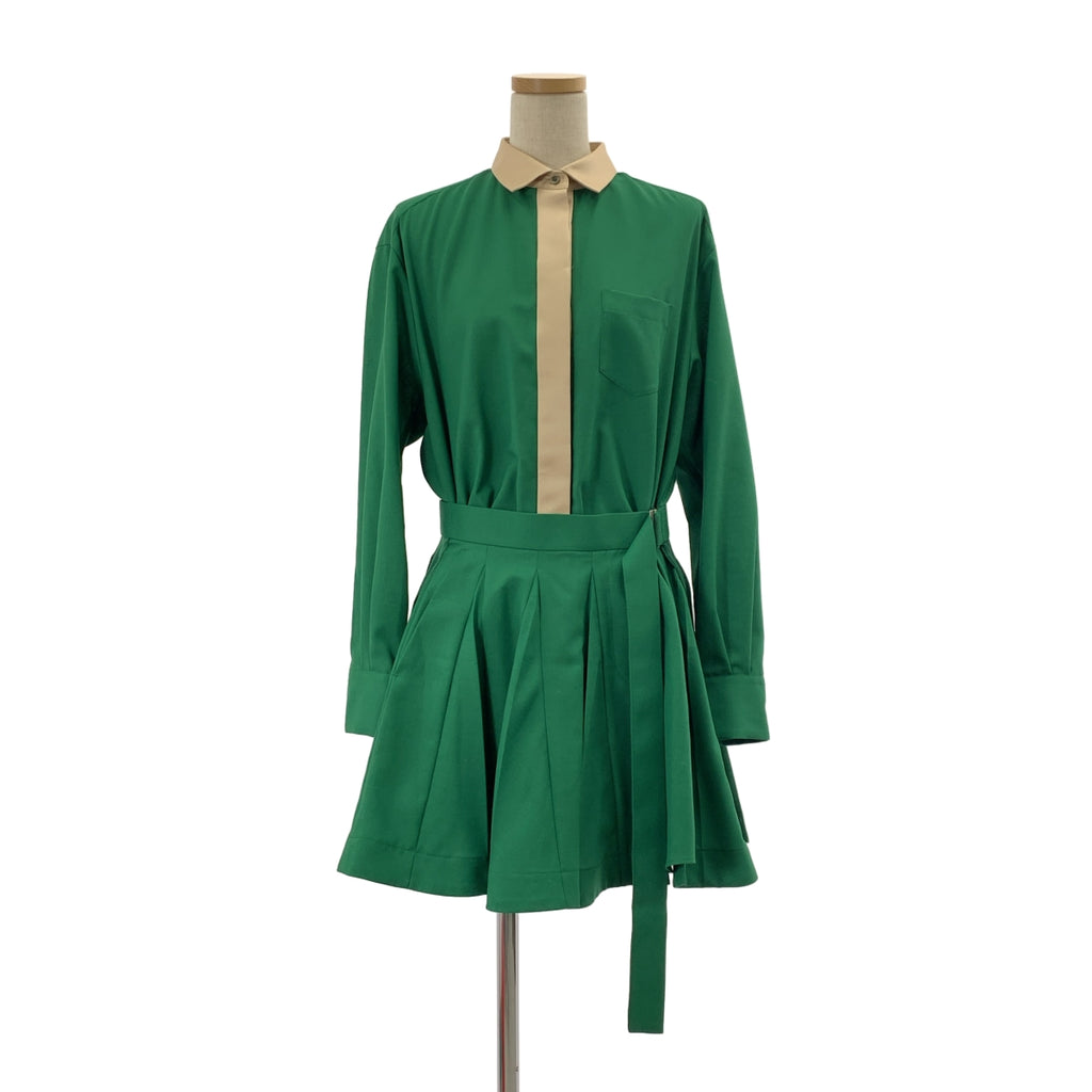 sacai / 사카이 | 2022SS | 주름 치마 도킹 셔츠 원피스 | 1 | 여성