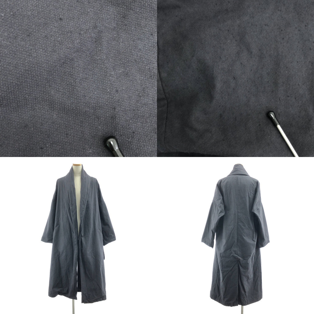 BLACK CRANE / ブラッククレーン | コットン ボリュームカラー ガウン コート | XS | ネイビー | レディース