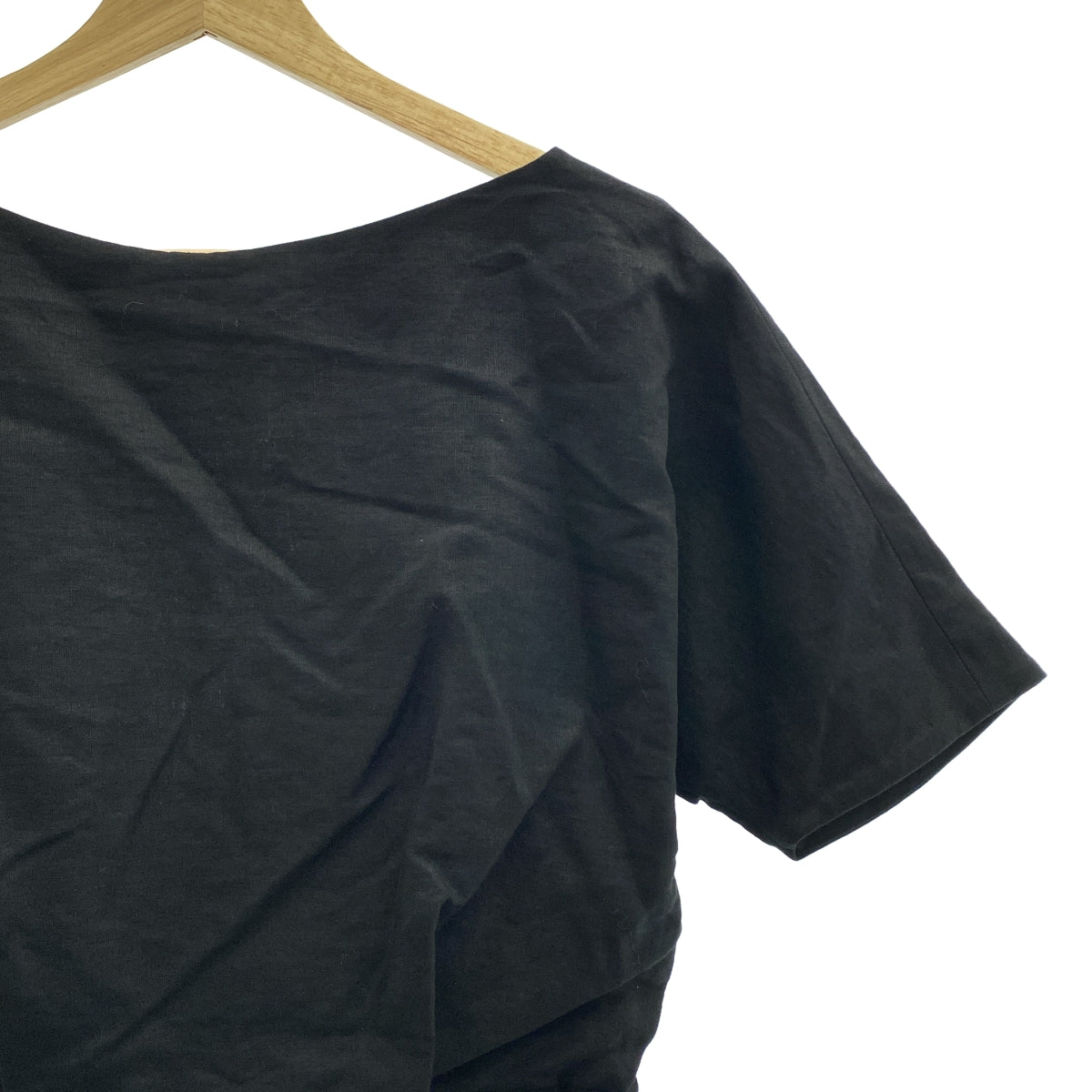 ENFOLD | 亞麻後開連身褲 | 36碼 | 黑色 | 女款