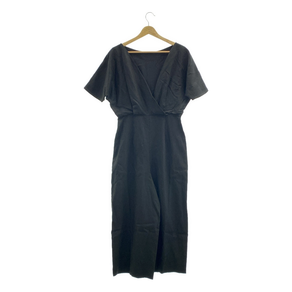 ENFOLD | 亞麻後開連身褲 | 36碼 | 黑色 | 女款