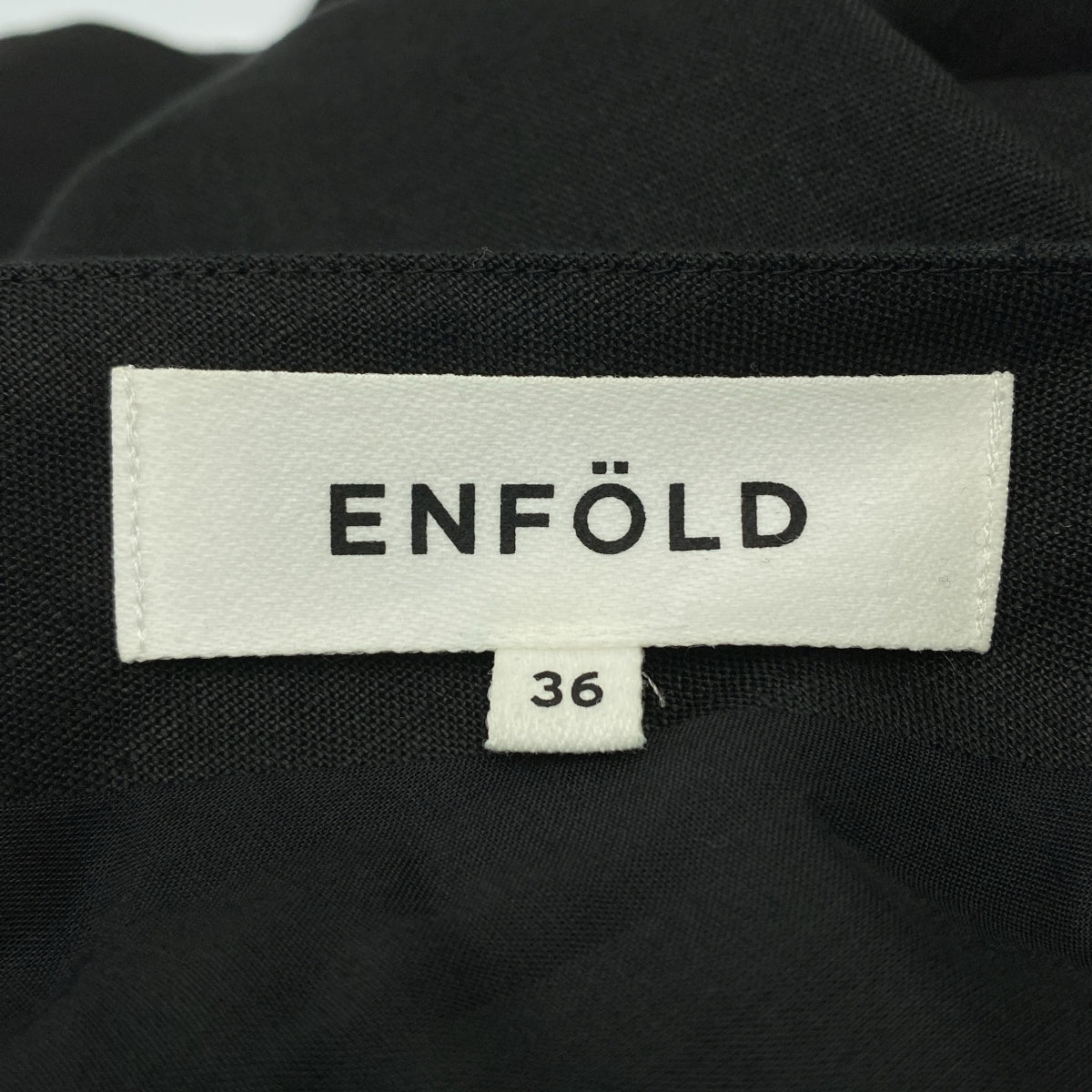 ENFOLD | 亞麻後開連身褲 | 36碼 | 黑色 | 女款