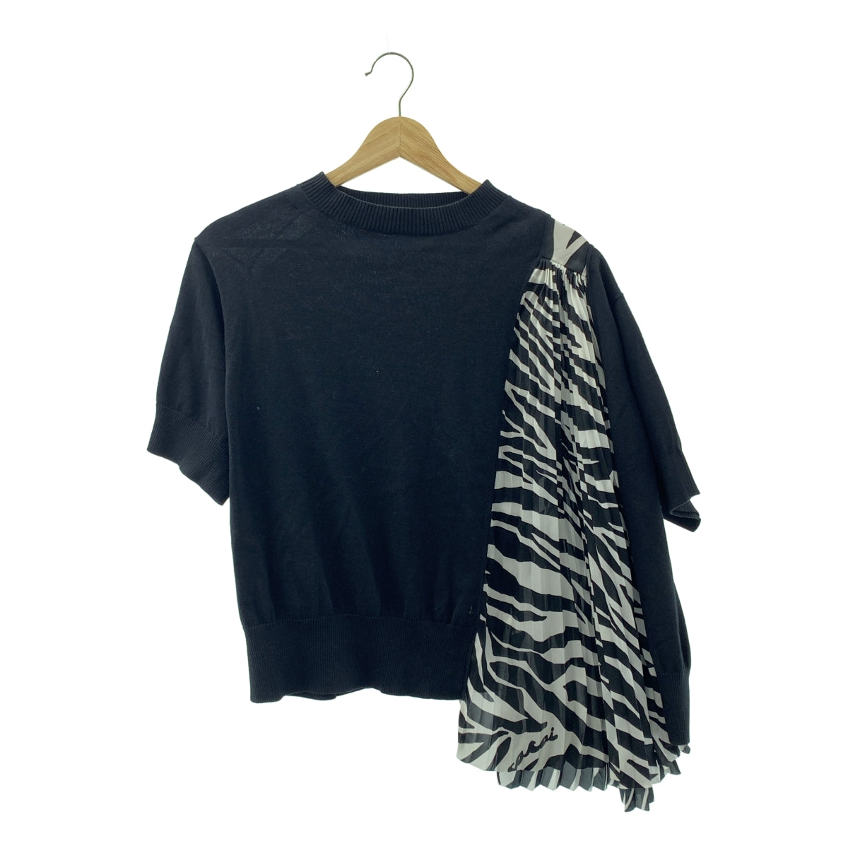 sacai | 布料拼接針織套頭衫 | 褶襉拼接針織衫 | 2 碼 | 女款