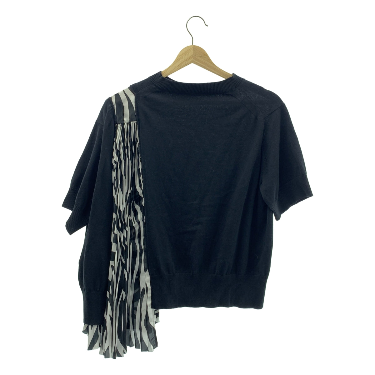 sacai | 布料拼接針織套頭衫 | 褶襉拼接針織衫 | 2 碼 | 女款