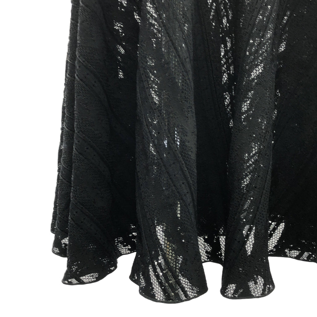 ALAIA / アライア | Vネック レース フレア ワンピース | 40 | ブラック | レディース