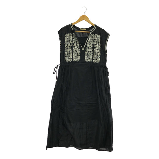 ne Quittez pas / nequittepa | Cotton embroidered sleeveless dress | F | Black | Women's