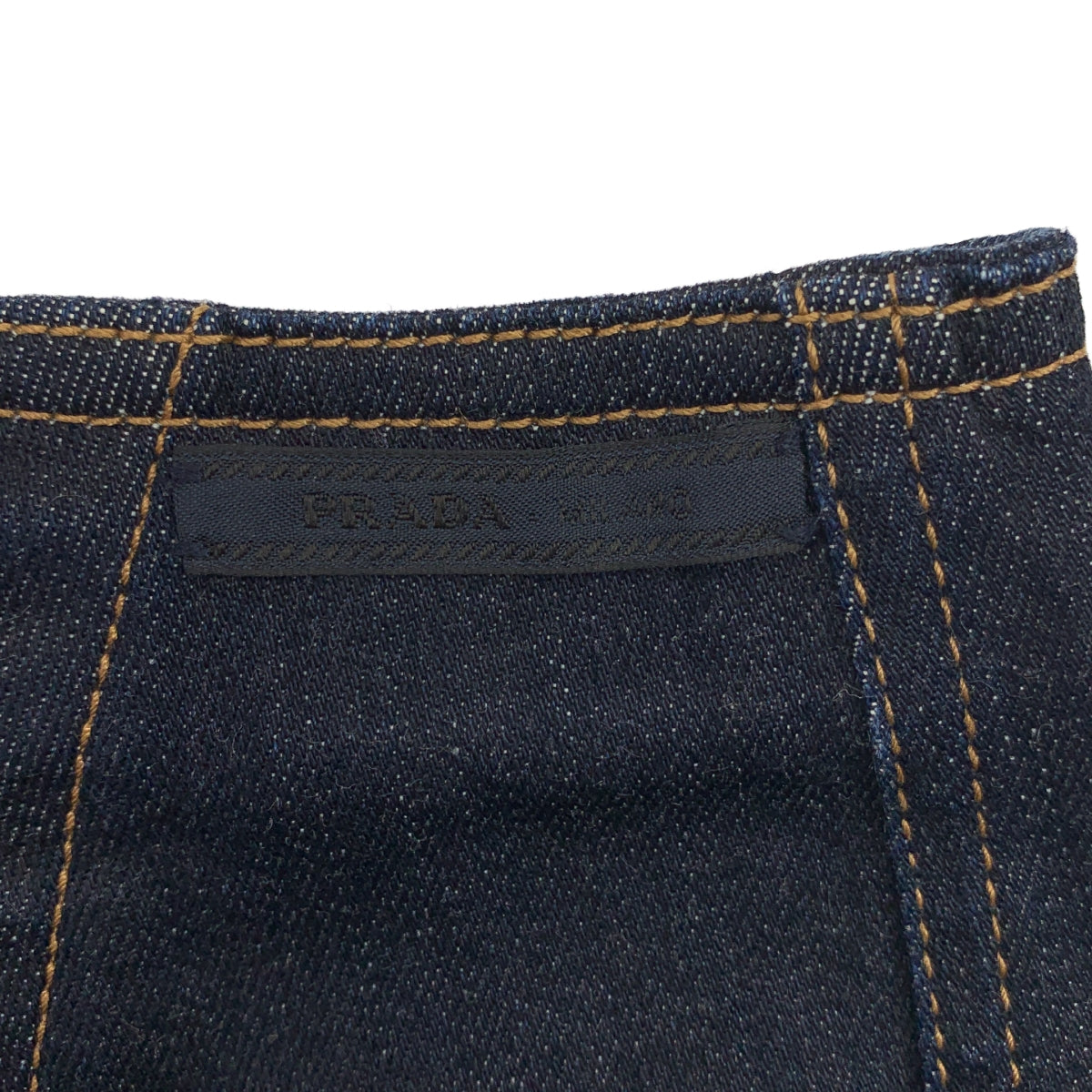 【美品】  PRADA / プラダ | ロゴタグ サイドジップ デニム パンツ | 24 | インディゴ | レディース