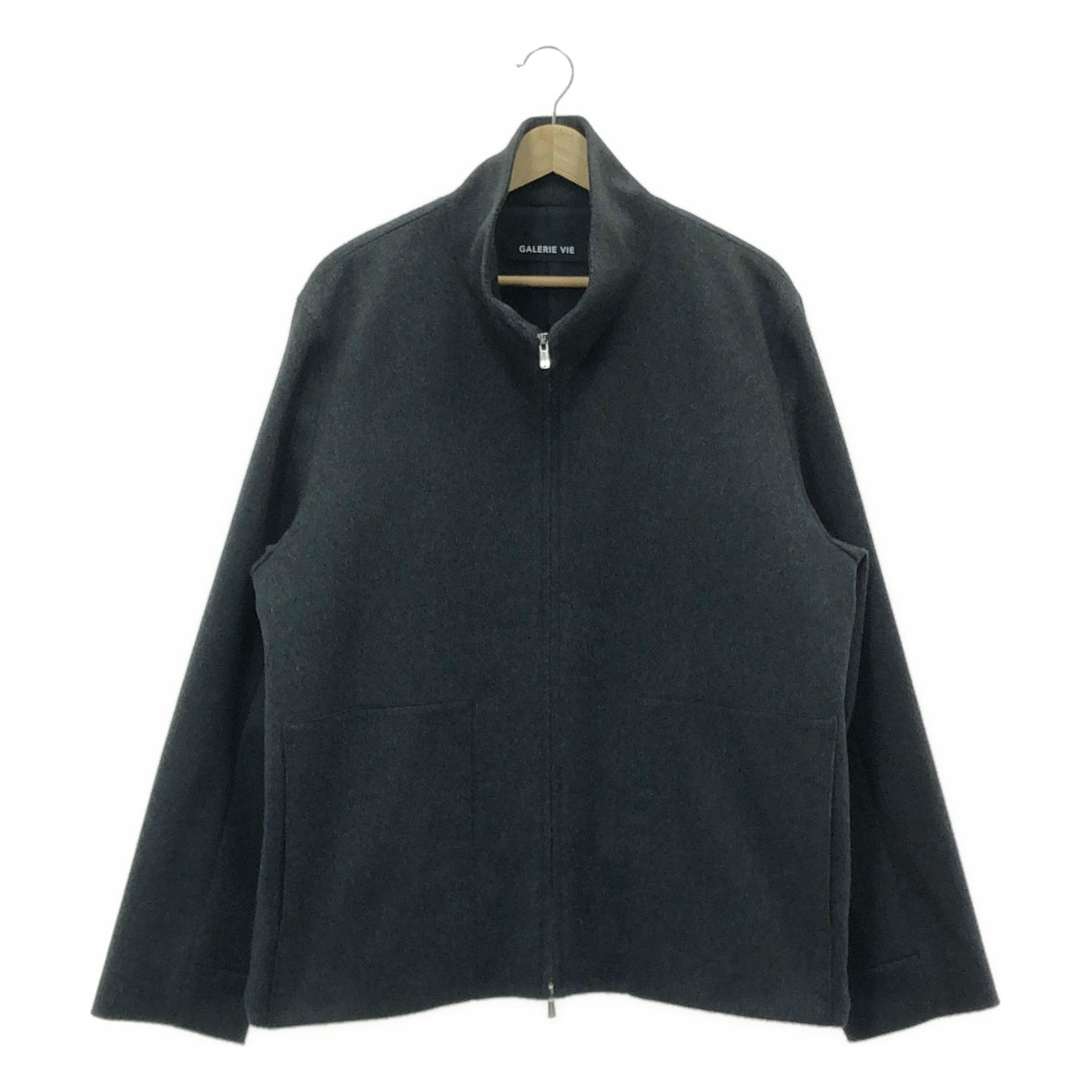 【美品】  GALERIE VIE / ギャルリーヴィー | 2023AW | カシミヤビーバー ジップブルゾン ジャケット / ロゴ総裏地 | F | グレー | メンズ