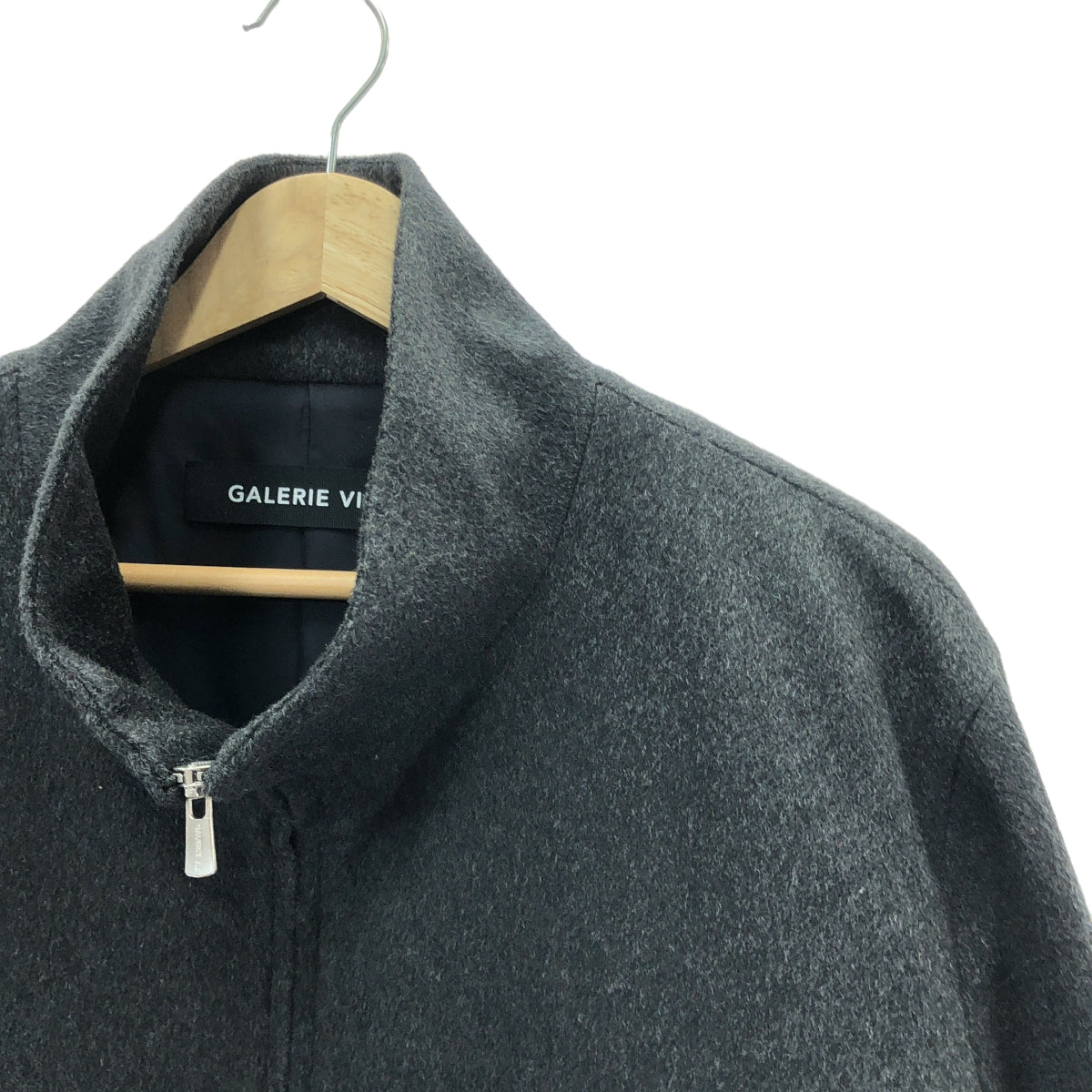【美品】  GALERIE VIE / ギャルリーヴィー | 2023AW | カシミヤビーバー ジップブルゾン ジャケット / ロゴ総裏地 | F | グレー | メンズ