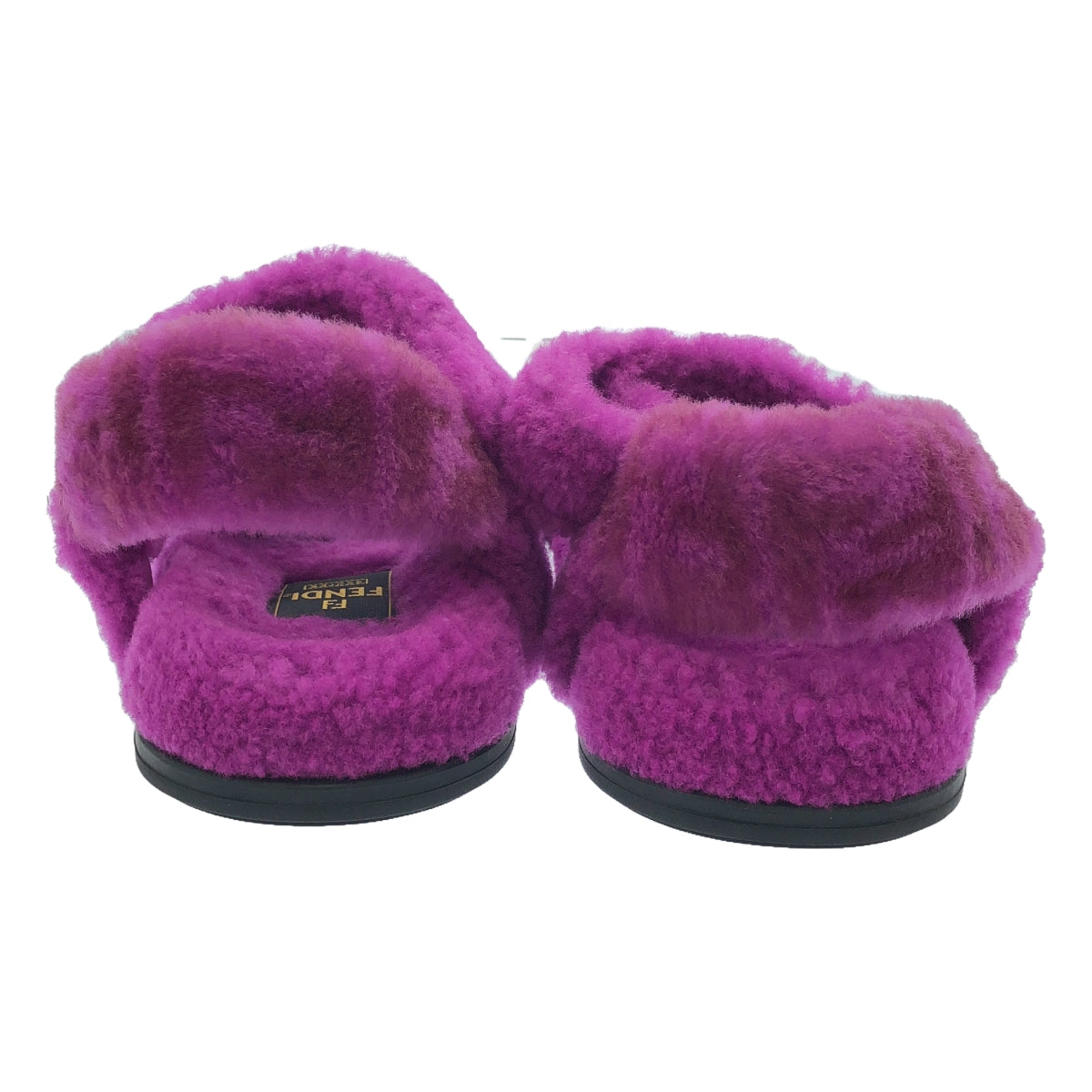 [狀況良好] 芬迪 |綿羊毛蟒蛇涼鞋 | Zucca 蟒蛇皮涼鞋 | 35 1/2 |紫色 |女性的