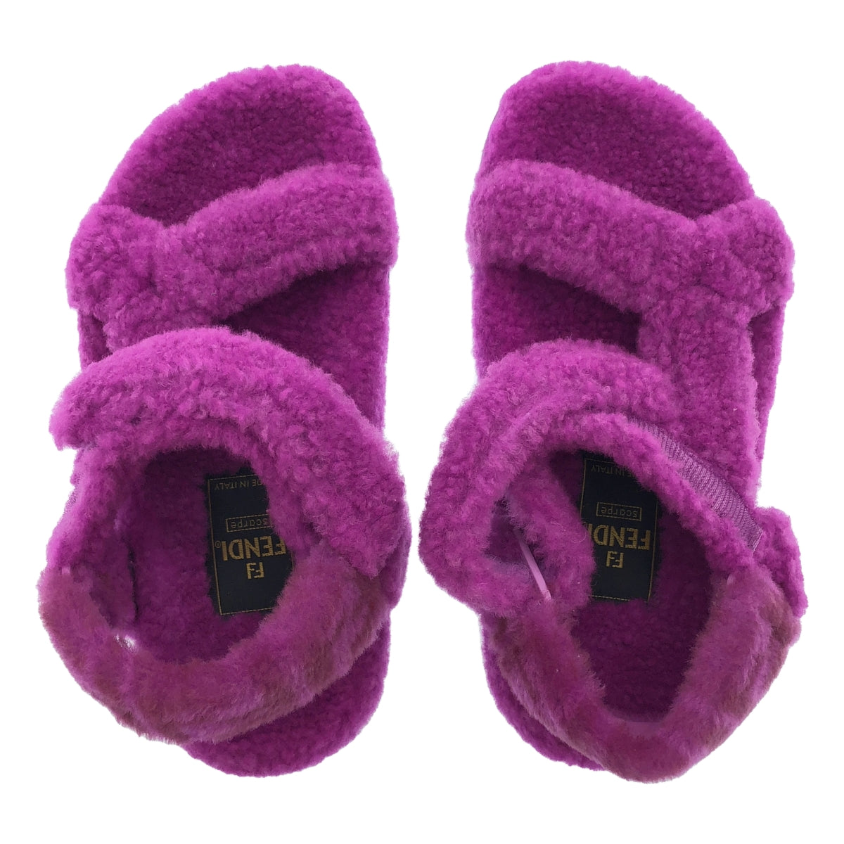 [狀況良好] 芬迪 |綿羊毛蟒蛇涼鞋 | Zucca 蟒蛇皮涼鞋 | 35 1/2 |紫色 |女性的