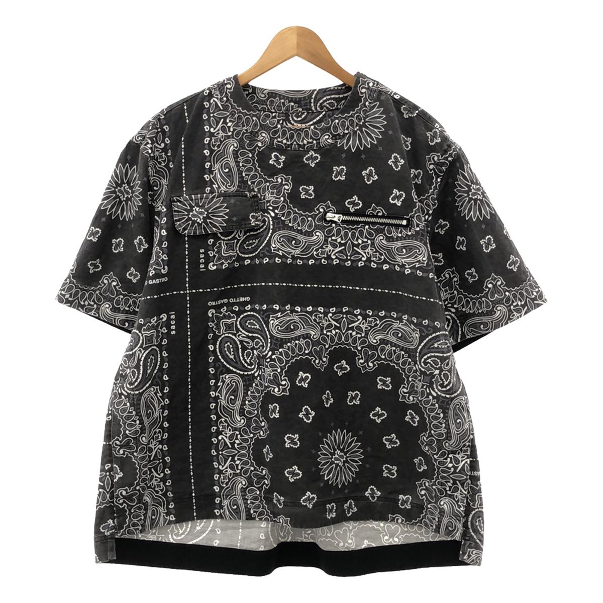 sacai / サカイ | 2023SS | Ghetto Gastro Bandana Print Pullover / バンダナ ジップ カットソー | 2 | チャコールグレー系 | メンズ