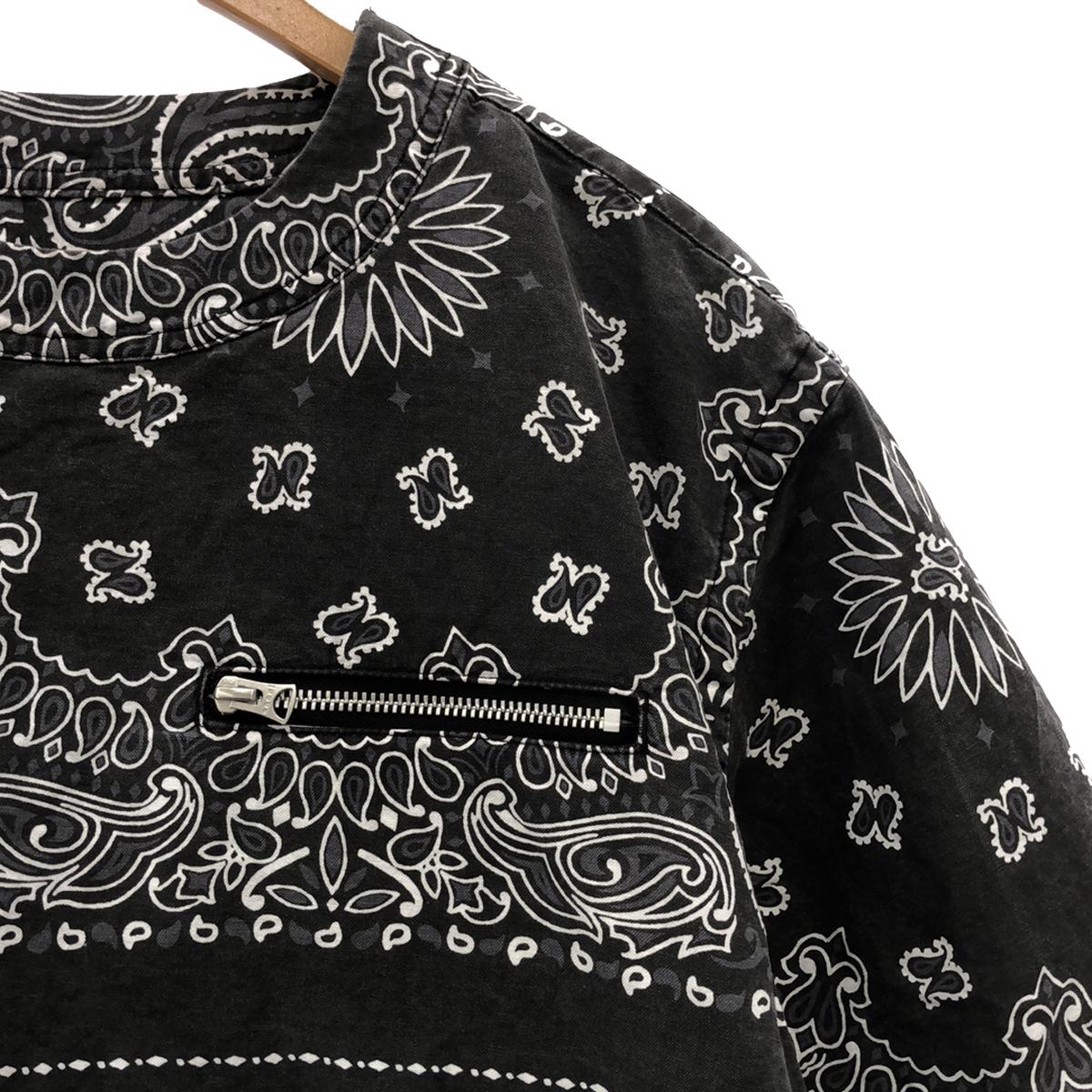 sacai / サカイ | 2023SS | Ghetto Gastro Bandana Print Pullover / バンダナ ジップ カットソー | 2 | チャコールグレー系 | メンズ