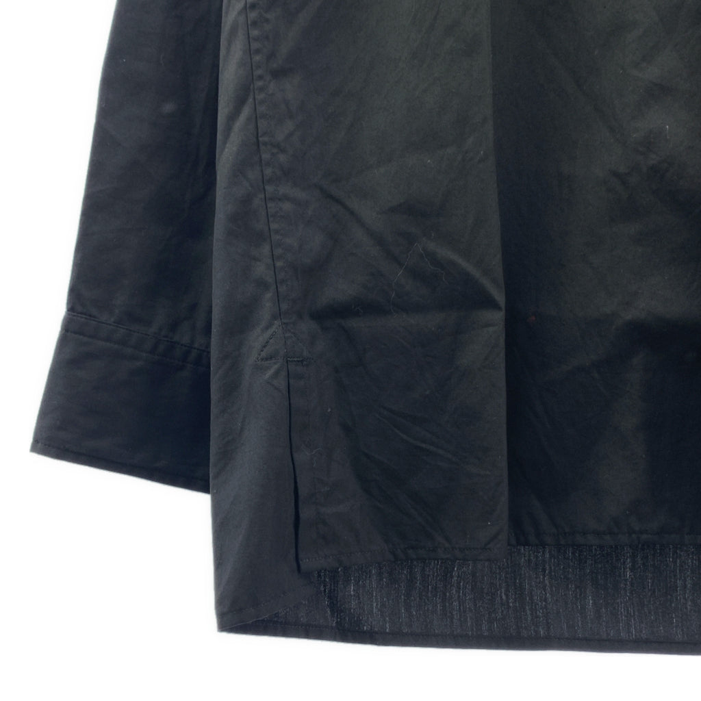 [近新] WILDSIDE YOHJI YAMAMOTO | 2024 秋冬 | 鬱金香刺繡開領襯衫 | 尺寸 3 | 黑色 | 男款