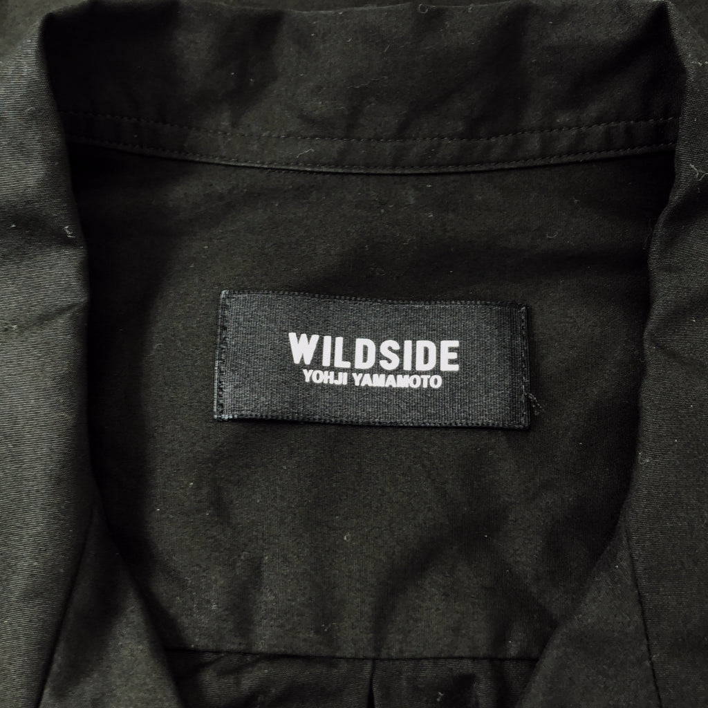 [近新] WILDSIDE YOHJI YAMAMOTO | 2024 秋冬 | 鬱金香刺繡開領襯衫 | 尺寸 3 | 黑色 | 男款