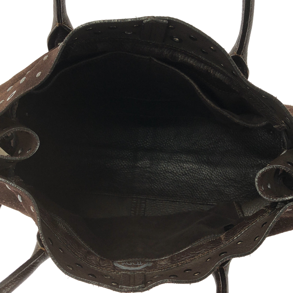 TOD'S / トッズ | スエード スタッズ レザー トートバッグ | ブラウン