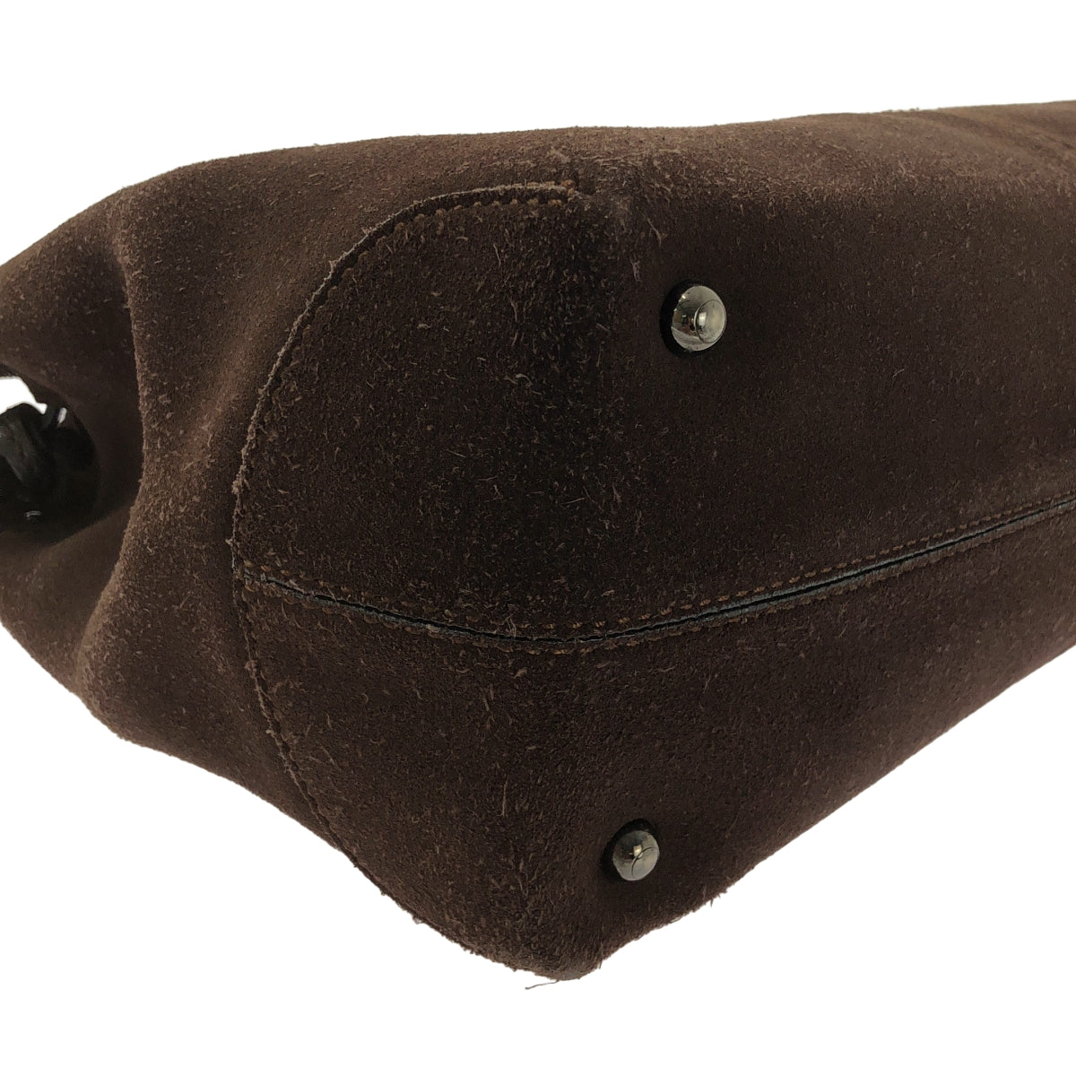 TOD'S / トッズ | スエード スタッズ レザー トートバッグ | ブラウン | レディース