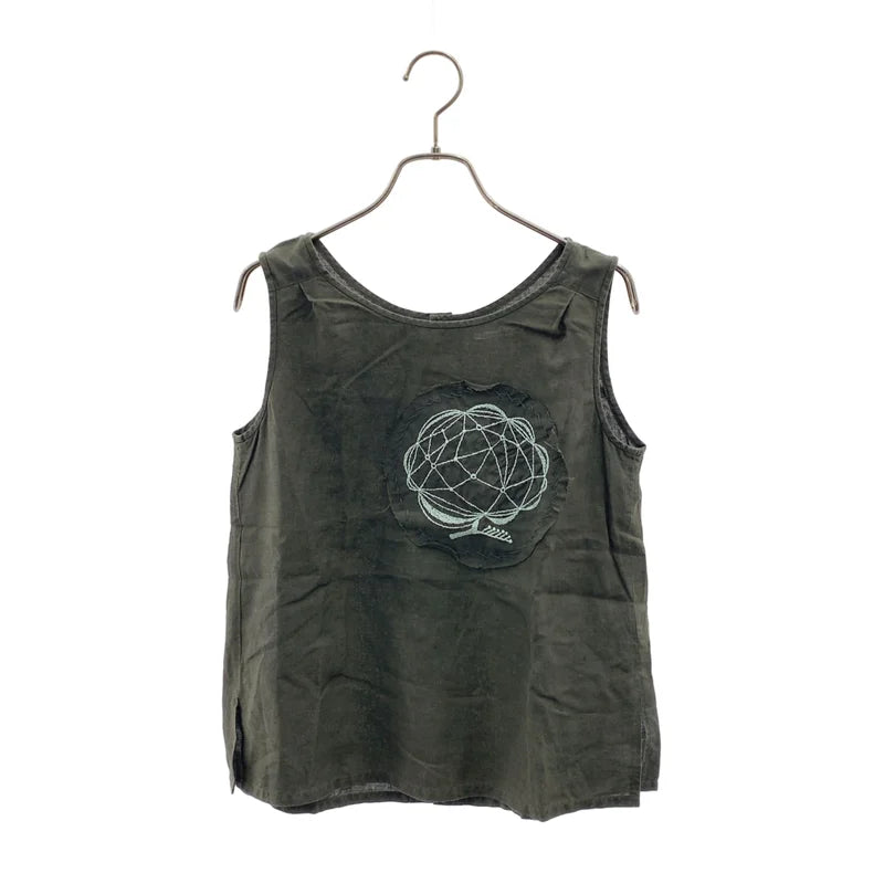 mina perhonen / ミナペルホネン | bloom リネン 刺しゅう ノースリーブ ブラウス |