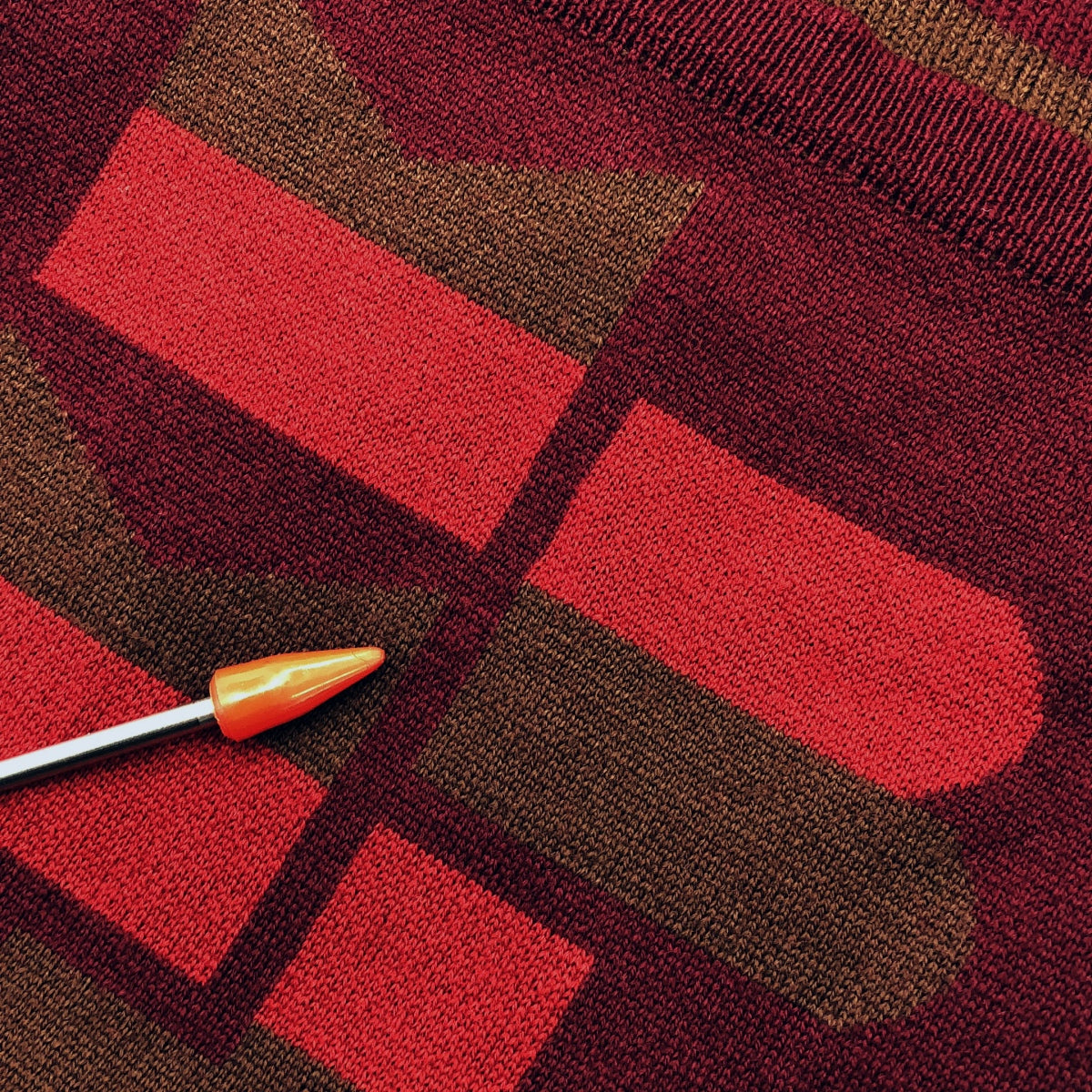 MARC BY MARC JACOBS / 마크 바이 마크 제이콥스 | 울 로고 테두리 머플러 | 부르고뉴 / 브라운 | 여성