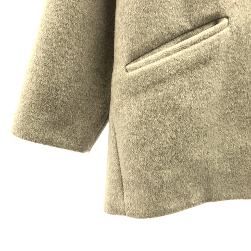 【成色極佳】TICCA | 羊毛超大款半身大衣，飾有品牌標誌紐帶 / 全襯裡 | F碼 | 灰褐色 | 女款