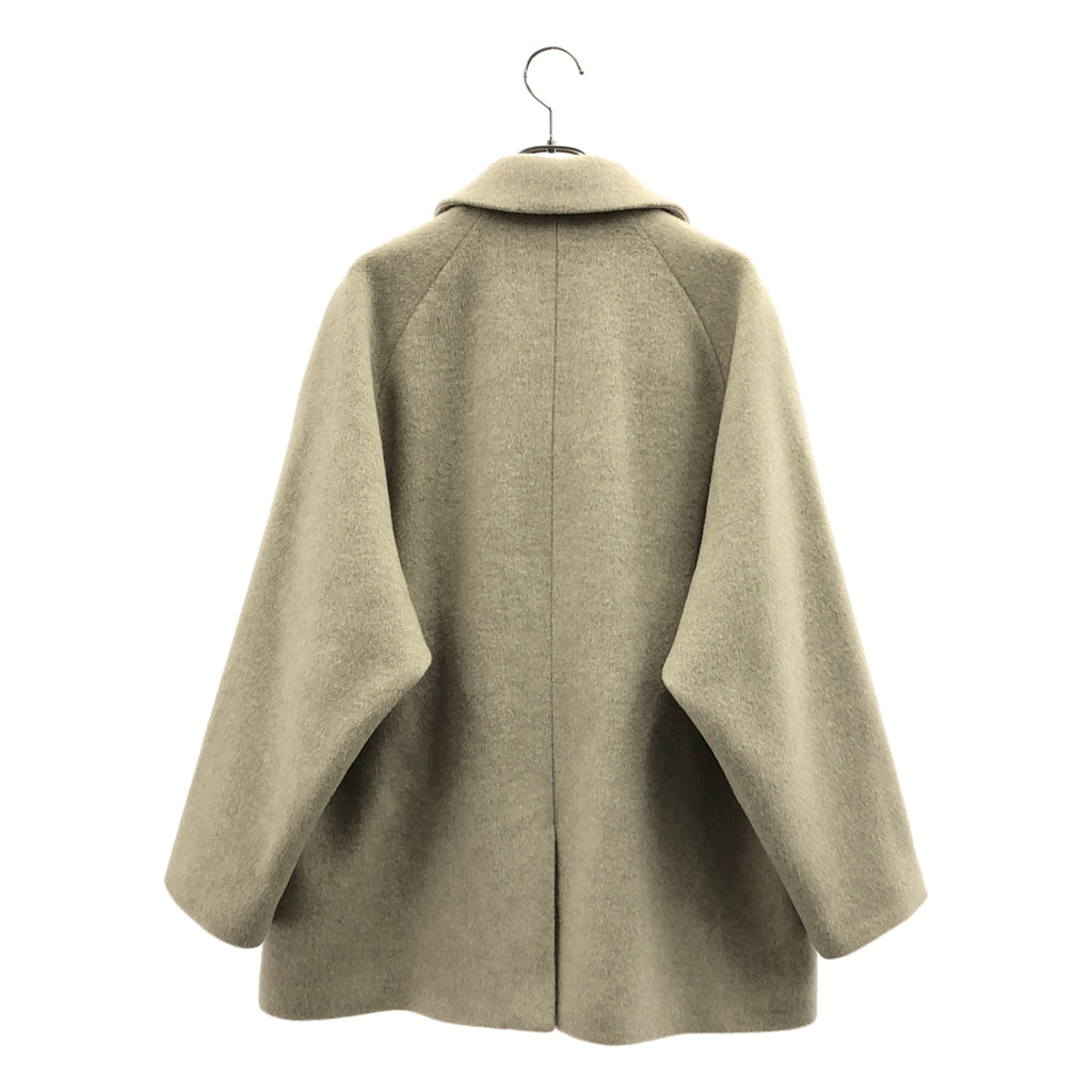 【成色極佳】TICCA | 羊毛超大款半身大衣，飾有品牌標誌紐帶 / 全襯裡 | F碼 | 灰褐色 | 女款