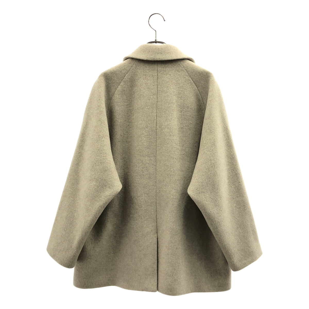 【成色極佳】TICCA | 羊毛超大款半身大衣，飾有品牌標誌紐帶 / 全襯裡 | F碼 | 灰褐色 | 女款