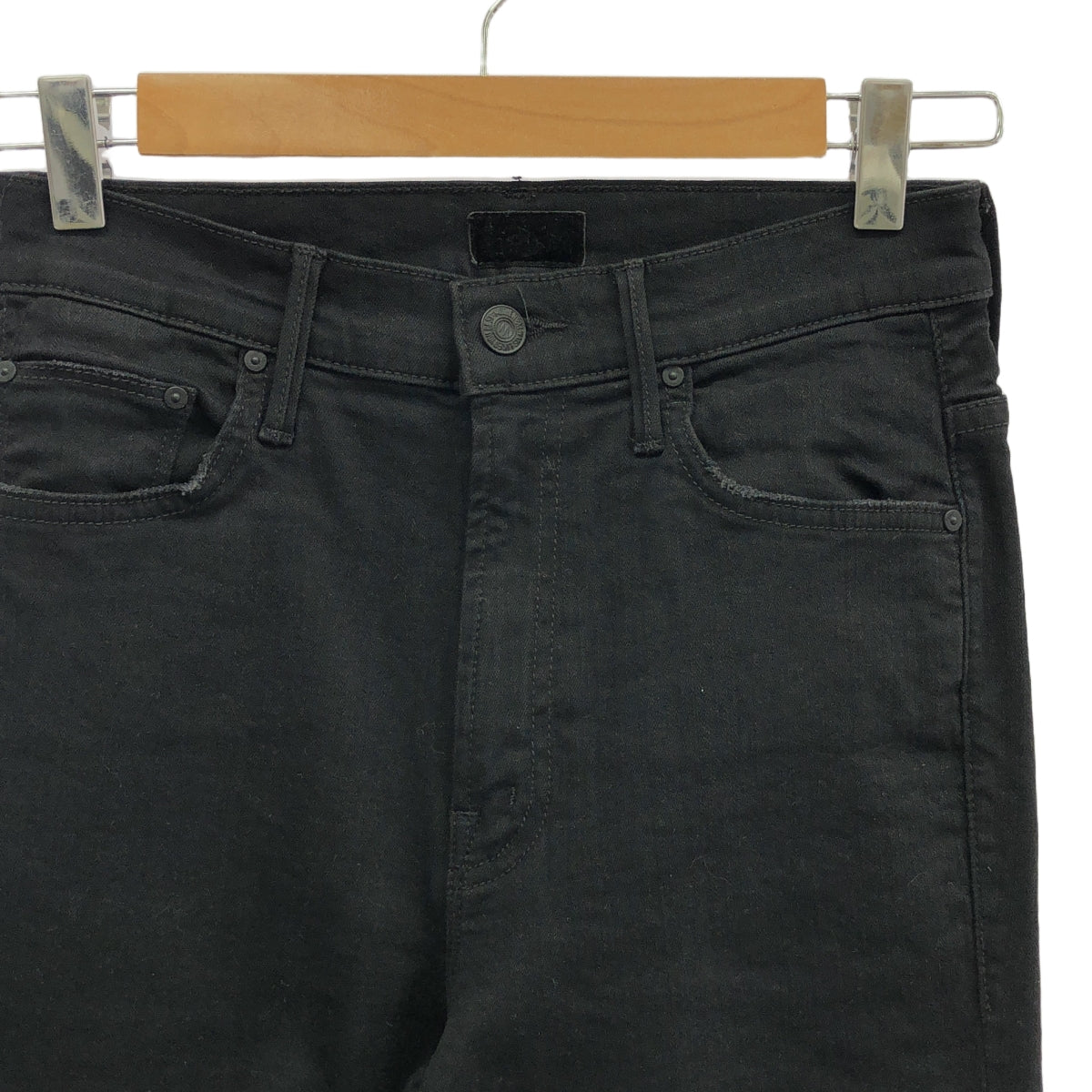 【美品】  MOTHER / マザー | INSIDER CROP STEP FRAY デニムパンツ | 27 | ブラック | レディース