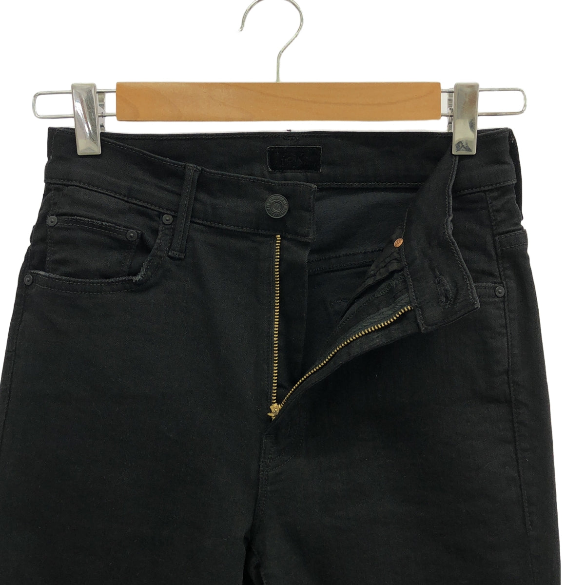 [狀況良好] 母親 | INSIDER CROP STEP FRAY 牛仔褲 |尺寸 27 |黑色 |女性的