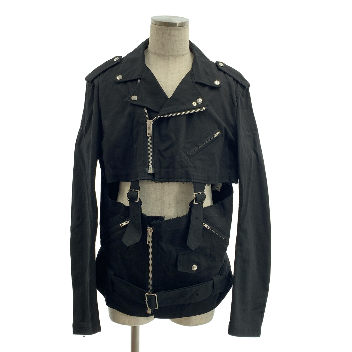 BLACK COMME des GARCONS / ブラックコムデギャルソン | 2021SS | 変形 アジャスター ライダース ロングジャケット | XXL | メンズ