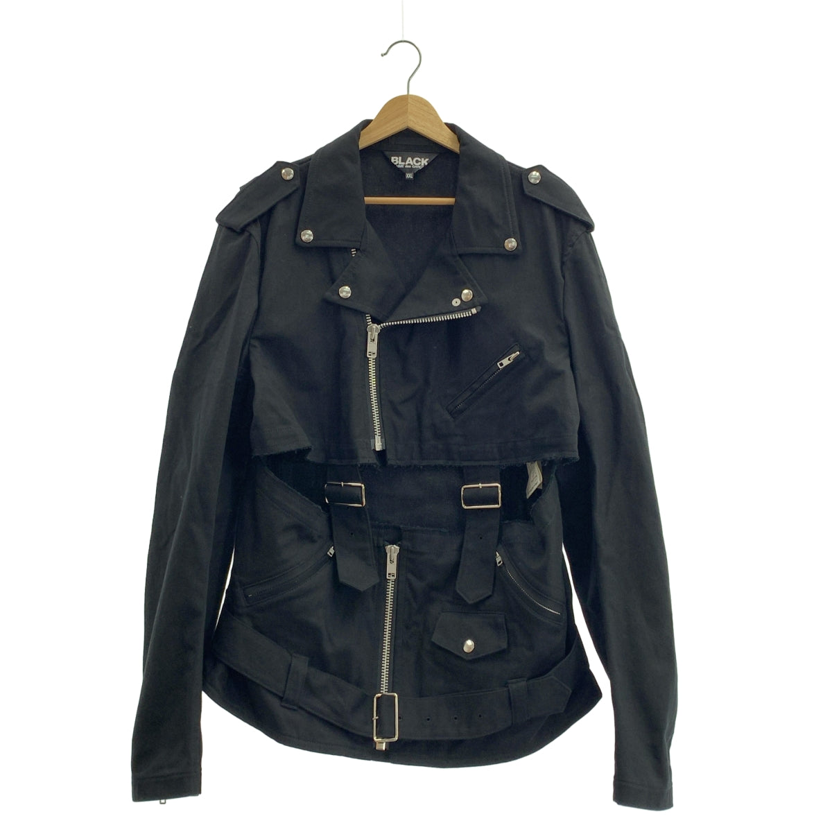 BLACK COMME des GARCONS / ブラックコムデギャルソン | 2021SS | 変形 アジャスター ライダース ロングジャケット | XXL | メンズ