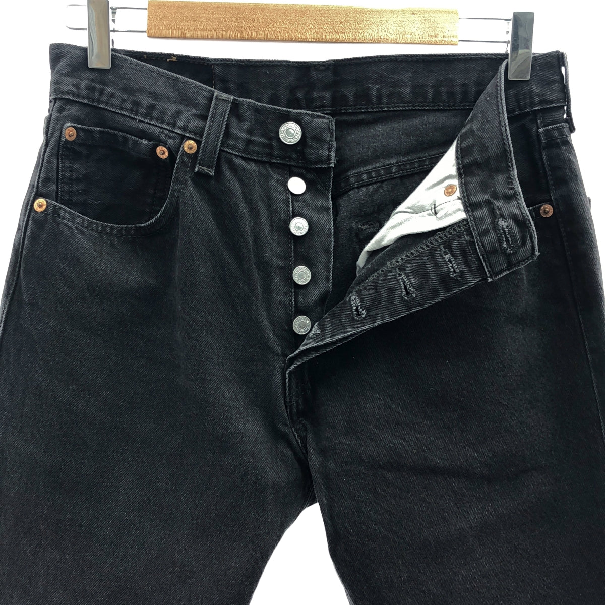 Levi's / 리바이스 | 501 / 블랙 스트레이트 데님 팬츠 | W31 | 블랙 | 남성