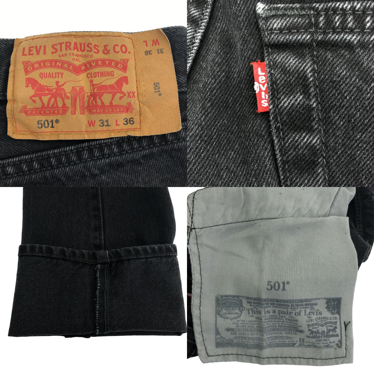 Levi's / リーバイス | 501 / ブラック ストレート デニムパンツ | W31 | ブラック | メンズ