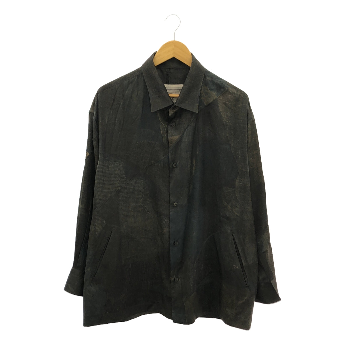 ziggy chen / ジギーチェン | 2024SS | Spiral-print Satin Shirt / 総柄 オーバーシャツ ジャケット | 46 | メンズ