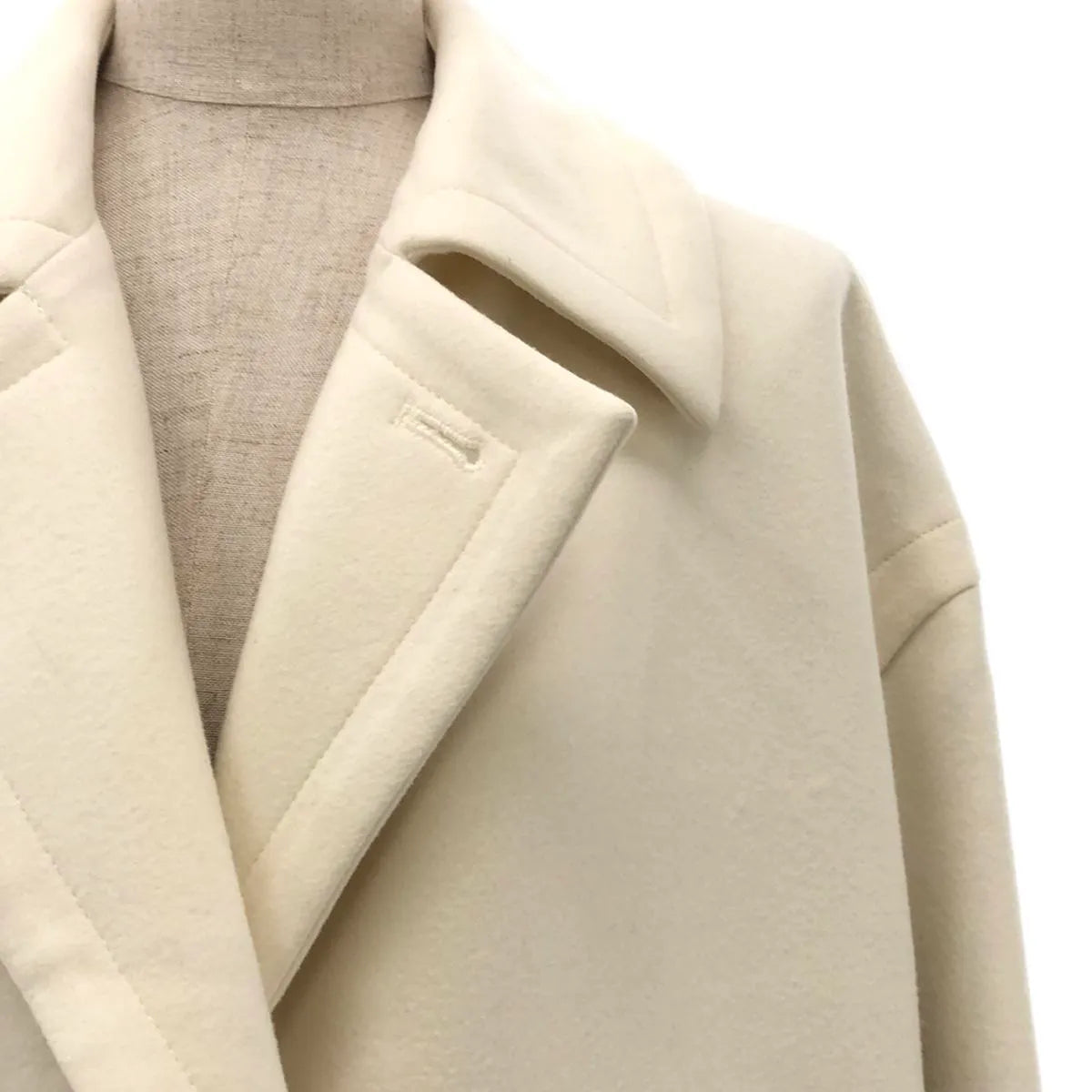 【美品】  CINOH / チノ | ボンディング メルトン チェスター コート | 36 | ホワイト | レディース