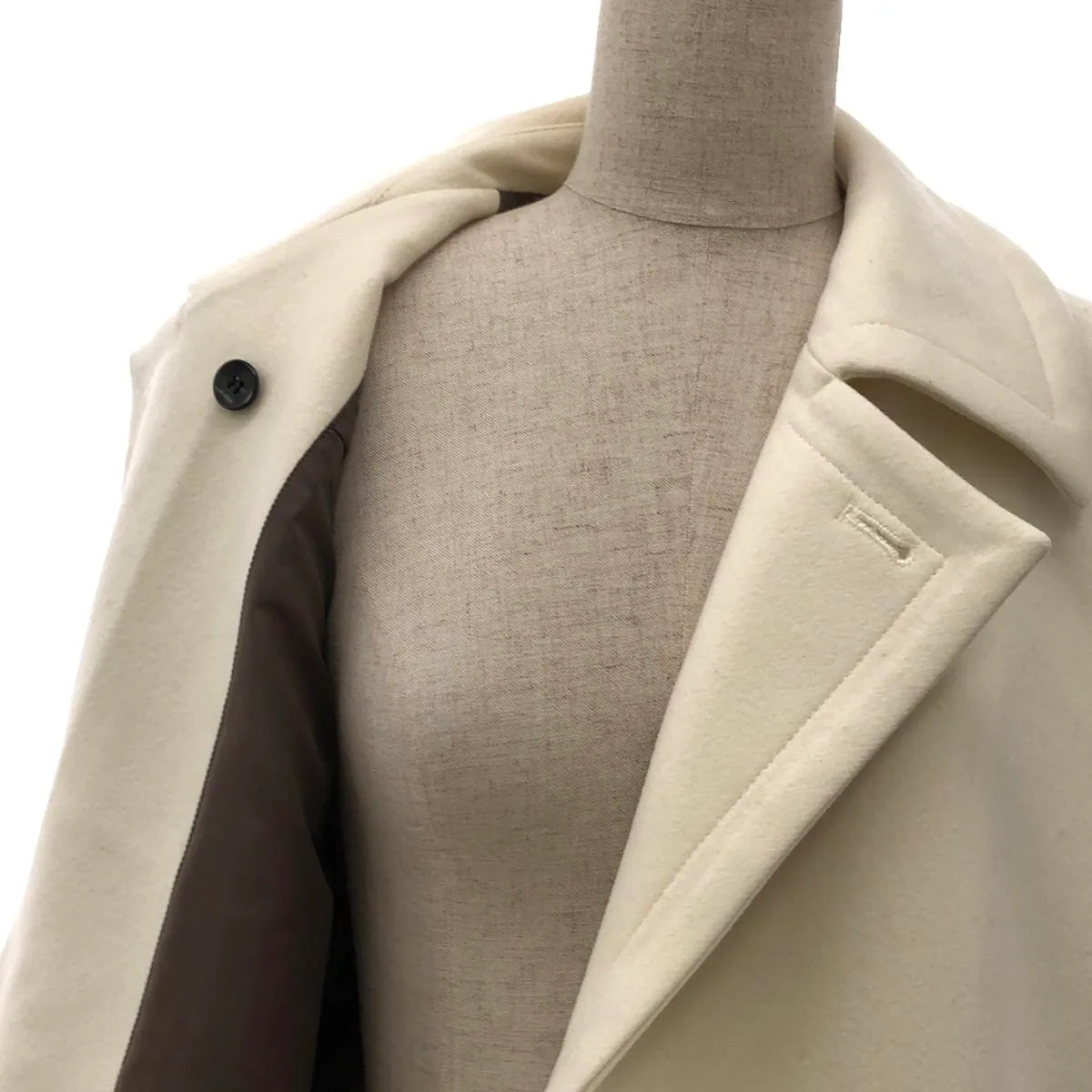 【美品】  CINOH / チノ | ボンディング メルトン チェスター コート | 36 | ホワイト | レディース